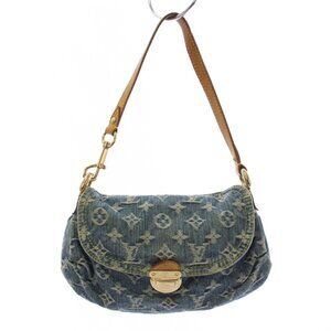 Louis Vuitton Pleaty Monogram Denim Handbag Blue